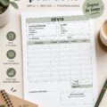 Un modèle Excel ouvert sur un ordinateur montrant un budget bien organisé.