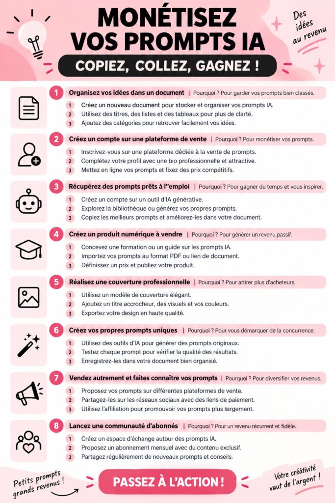 Femme d'affaires travaillant sur un ordinateur avec des idées de prompts d'intelligence artificielle