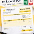 Exemple de note de crédit professionnelle créée avec Excel