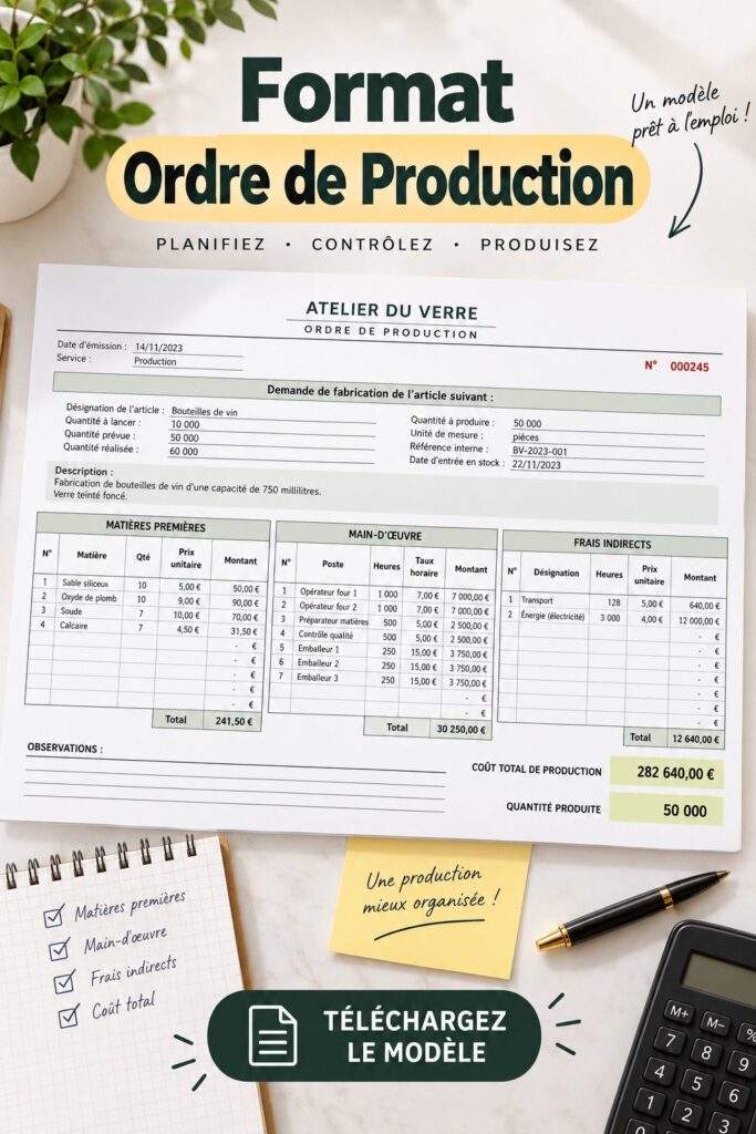 Femme entrepreneure planifiant son ordre de production pour gagner en efficacité.