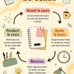 Une femme concentrée en train d'étudier avec un planner et des stylos pour une routine d'étude efficace.