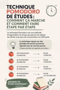 Femme travaillant sur un ordinateur avec un minuteur Pomodoro à côté