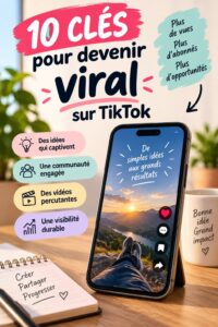Post Instagram avec une femme souriante créant un contenu TikTok