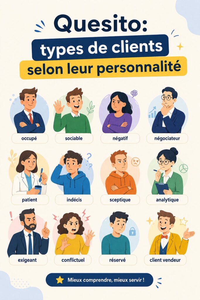 Une femme discutant avec un client, illustrant l'importance de comprendre les types de clients pour le succès d'une entreprise.