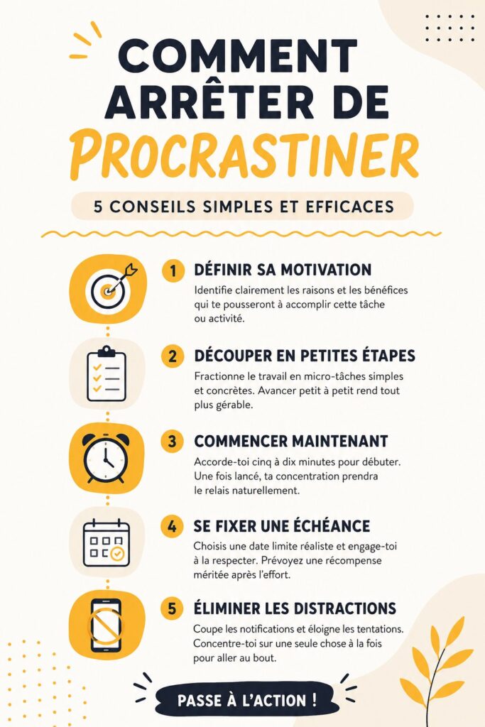 Illustration d'une femme en train de planifier son emploi du temps pour vaincre la procrastination.