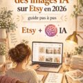 Femme travaillant sur des créations d'images IA sur son ordinateur