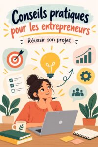 Femme entrepreneuse souriante avec un ordinateur portatif au café, prête à travailler sur son projet