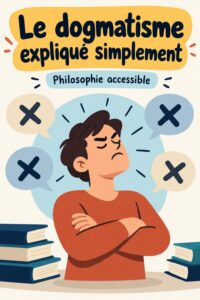 Illustration représentant des concepts philosophiques, mettant en avant le dogmatisme.