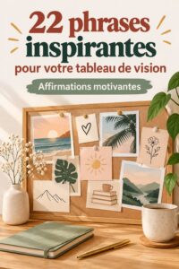 Une femme souriante travaillant sur son vision board inspirant pour 2024.