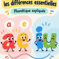 Femme apprenant la phonétique avec des livres sur les hiatons et diphtongues