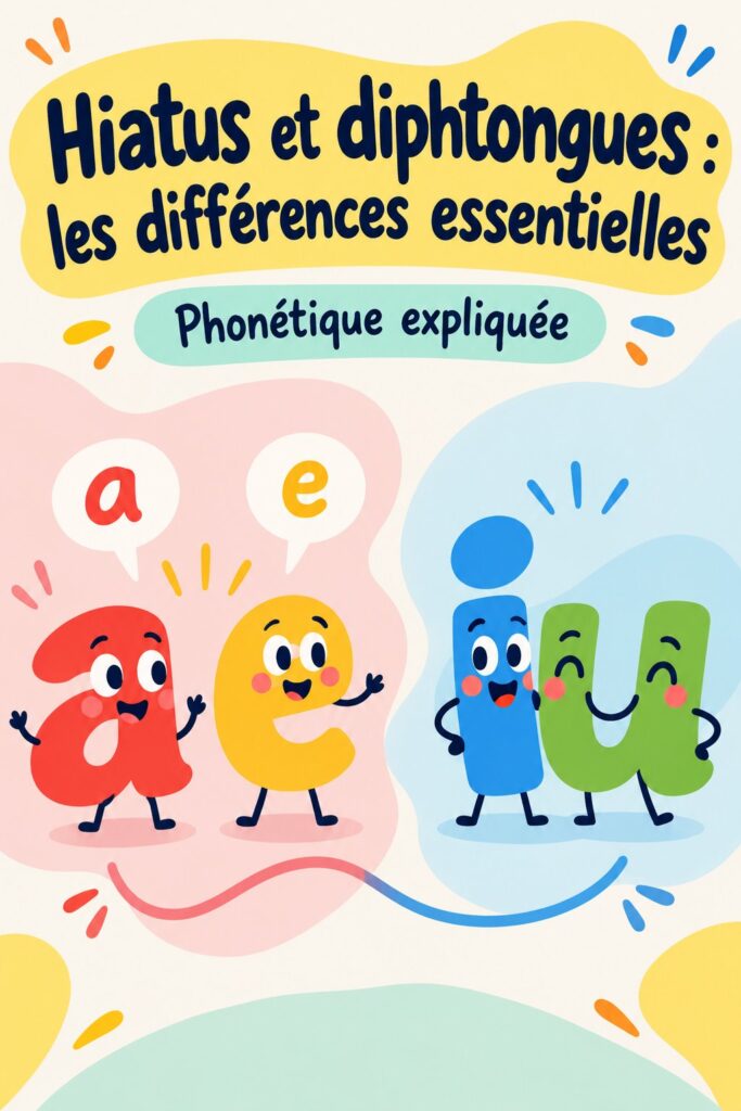 Femme apprenant la phonétique avec des livres sur les hiatons et diphtongues