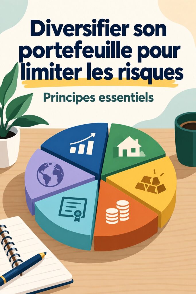 Femme analysant son portefeuille d'investissement tout en prenant des notes dans un carnet, illustrant l'importance de la diversification financière.