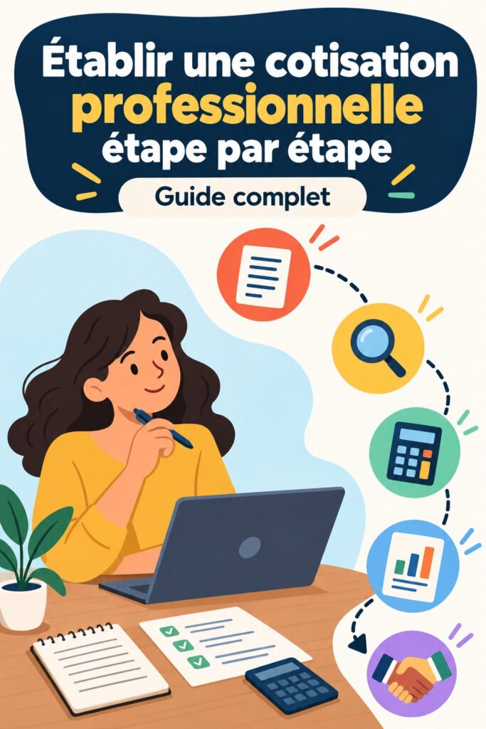Femme entrepreneuse établissant une cotisation professionnelle