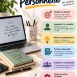 Femme souriante réfléchissant à la création de sa marque personnelle.