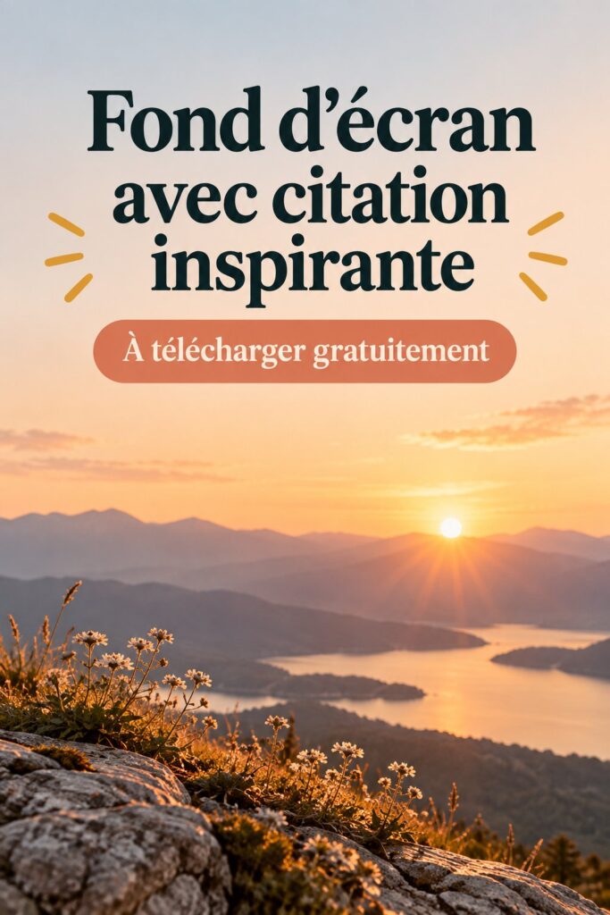 Fond d'écran inspirant avec une phrase motivante sur un bureau élégant