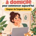 Femme travaillant depuis chez elle sur un ordinateur, explorant des emplois à domicile.