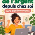 Femme travaillant sur son ordinateur à domicile pour générer des revenus