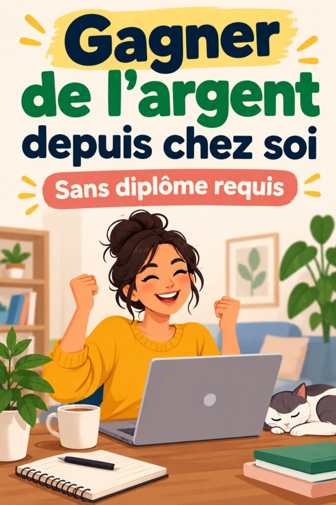 Femme travaillant sur son ordinateur à domicile pour générer des revenus