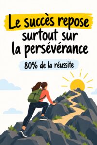 Une femme d'affaires souriante réfléchissant à son chemin vers le succès grâce à sa détermination.