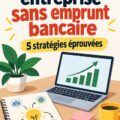 Illustration d'une femme entrepreneuse travaillant sur son projet sans prêt