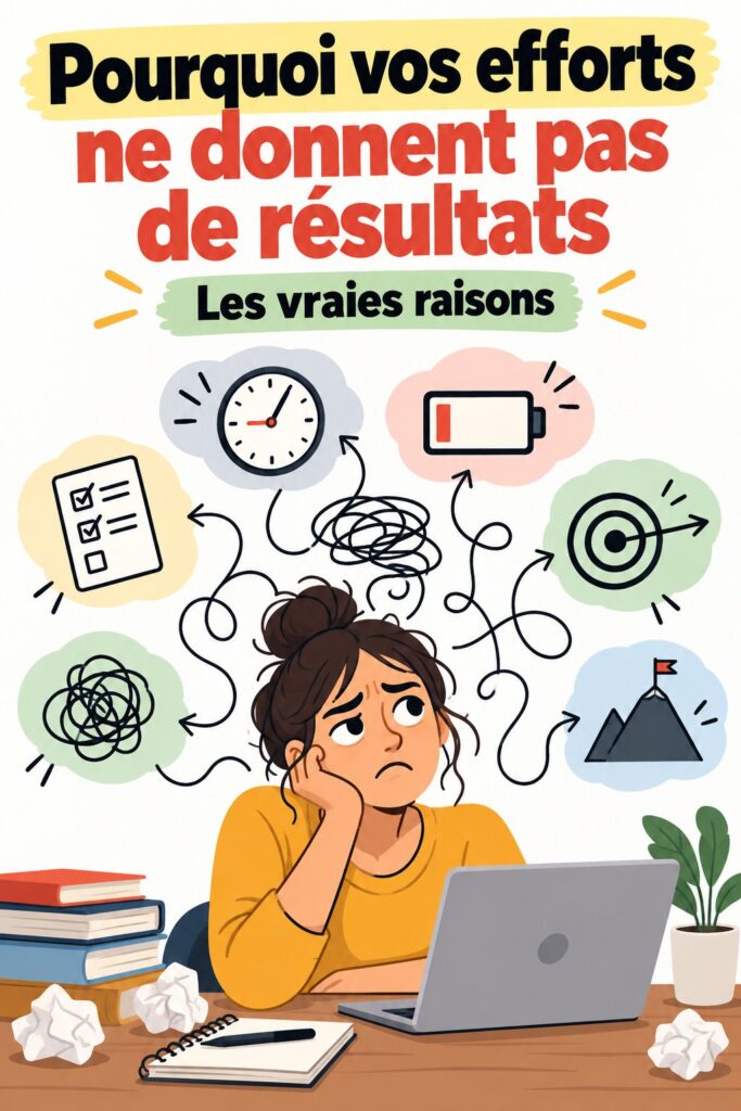 Femme souriante travaillant sur un ordinateur avec des notes organisées, représentant la productivité et l'organisation.