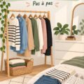 Une femme souriante avec un carnet et un café, planifiant sa routine d'habitudes.