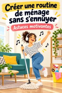 Femme souriante nettoyant sa maison avec enthousiasme